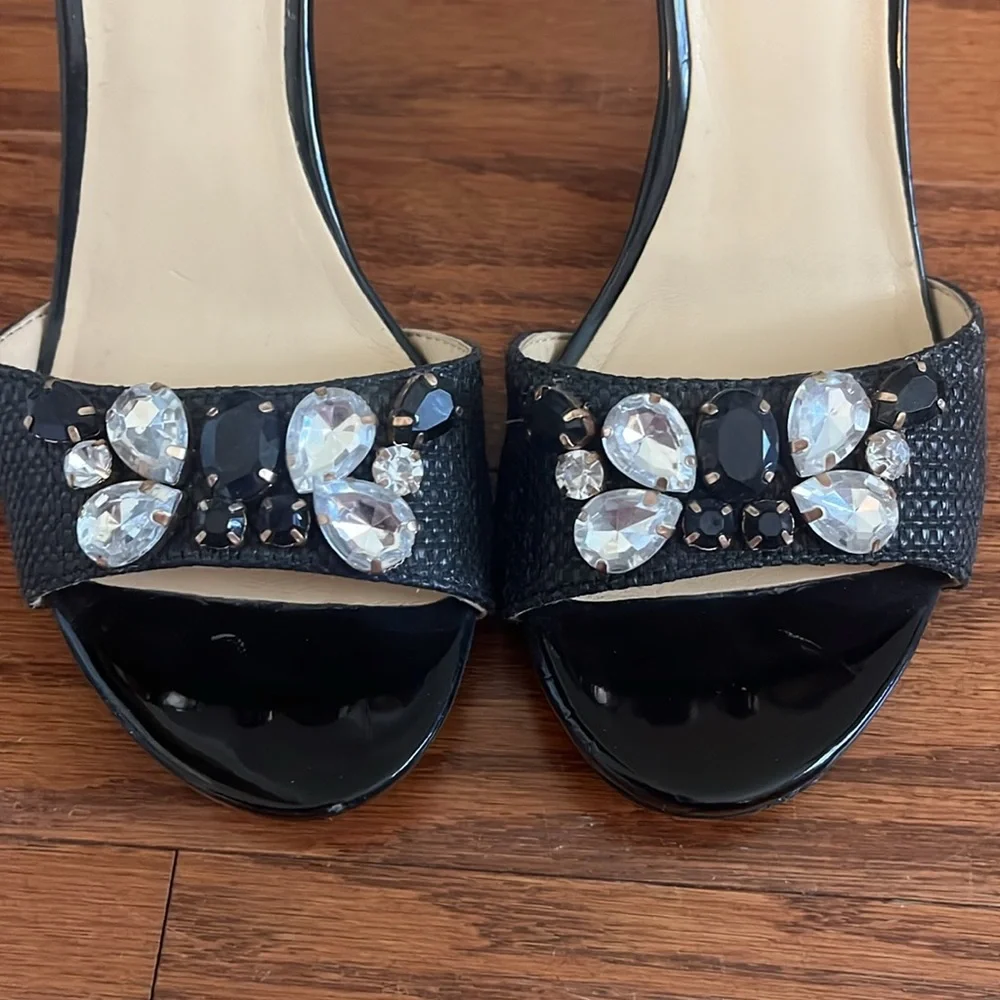 Jeweled black heels